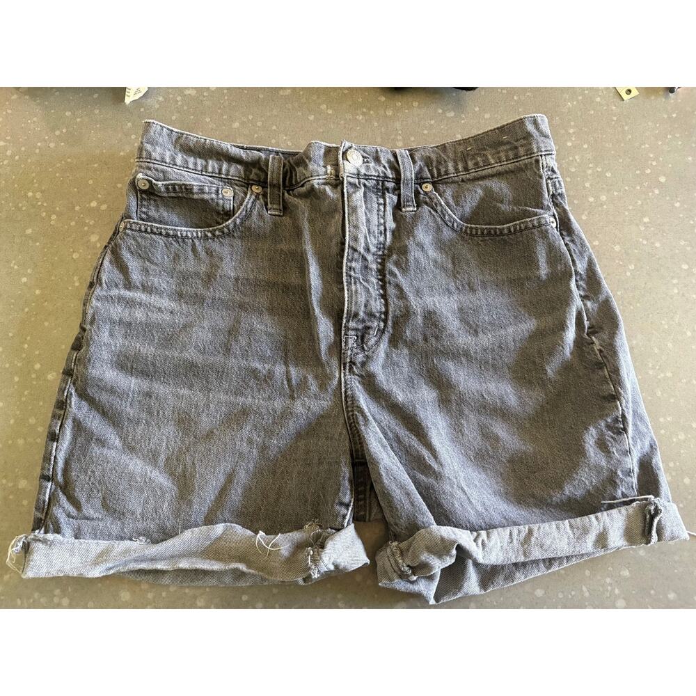 Madewell High Rise Denim Shorts Women’s Size 28 Gray Rolled Cuff Jean Shorts